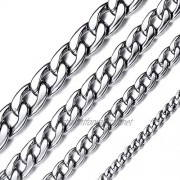 ChainsHouse Men Women Miami Cuban Chain Stainless Steel Real Gold Plated Necklace Wide 5mm 9mm 12mm 15mm 14"-30" Hip Hop Jewelry
