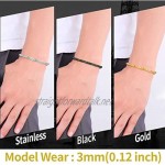 ChainsHouse Mens Franco Link Chain Bracelet for Men Women 3-6 mm Stainless Steel / Gold Plated /Black Wrist Chain Jewelry
