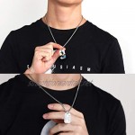 Custom4U Men Octagon Dog Tag Pendant with 22''+2'' Wheat Chain Adjustable tainless Steel Military Necklace with Free Engraving Silver/Gold/Black