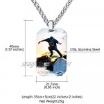 Custom4U Men Octagon Dog Tag Pendant with 22''+2'' Wheat Chain Adjustable tainless Steel Military Necklace with Free Engraving Silver/Gold/Black