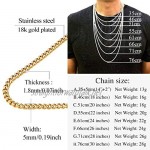 FindChic Mens Curb Chain 5/7/9/12mm Stainless Steel Mens Chain Necklace Hip Hop Jewellery Cuban Chain