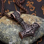 GuoShuang Odin Thor's Hammer Mjolnir Pendant Viking Necklaces Pendants Jewelry Scandinavian Clear Details Silver Chain