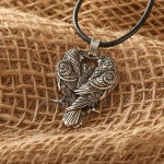HAQUIL Viking Jewelry Raven Couple Pendant Necklace for Men Women and Couples