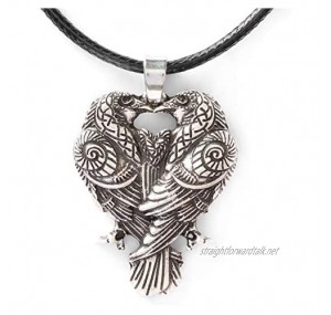 HAQUIL Viking Jewelry Raven Couple Pendant Necklace for Men Women and Couples