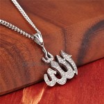 HIJONES Mens Womens Stainless Steel Clear CZ Micro Pave Pendant Necklace
