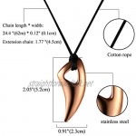 JewelryWe Men's Stainless Steel Wolf Tooth Pendant Necklace with Adjustable Cord