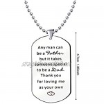 KENYG Any Man Can Be A Father Silver Stailess Steel Dog Tag Chain Necklace For Dad Father