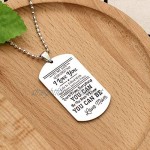KENYG Inspirational Jewellery To My Son Stainless Steel Dog Tag Silver Necklace Christmas Birthday Gifts