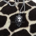 Lion Head Pendant King Power Men Necklace Solid Stainless Steel Perfect for Hip-Hop Punk Biker look.