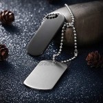 MicVivien Army Style Double Dog Tag Pendant Mens Necklace Biker 60cm Ball Chain