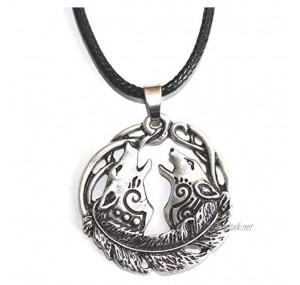 Necklace wolf and she wolf howling at the moon - Viking Jewelry - Animal Totem of Courage and Strength - Tribal Symbol Celtic Rune Hunting - Original Gift Unisex Male Woman