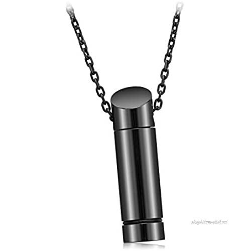 PiercingJ Personalized Custom Cremation Urn Pendant Necklace for Ashes Stainless Steel Bar Urn Necklace Remembrance Memorial Ash Pendant Keepsake Jewelry for Men Women