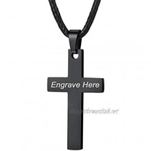 PROSTEEL Men Crucifix Chains Necklace Solid Black Cross Necklace 26 inch Long Christian Gifts
