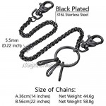 Richsteel Sturdy Trousers Chain 14/22 Wheat Chain Cuban Chain Gold/Black Plated/Stainless Steel Jewellery Strong Key Jean Wallet Chain for Men Boys (with Gift Box)