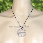 Sun Wheel Solar Cross Circle Jewelry Neo-paganism Norse Viking Celtic Wicca Pagan Protection Amulet Silver Pewter Unisex Men's Pendant Necklace Medallion Charm for men Black Adjustable Cord