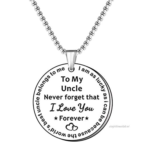 TTOVEN Uncle Necklace Uncle Gifts I Am As Lucky As I Can Be Because The World's Best Uncle Belongs to Me Necklace Uncle Gifts from Niece Nephew