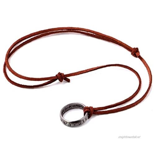 Unisex Uncharted 4 Nathan Drake's Ring Pendant with Adjustable Leather Cord Chain 13''-18'' ByMagily Uncharted 4 Nathan Drake's Ring Unisex Pendant Cord Chain Necklace Jewelry and Accessories