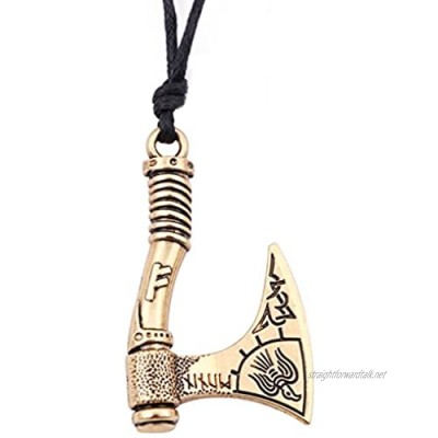 VASSAGO Vintage Norse Viking Runes Axe of Perun Irish Knot Raven Animal Hatchet Amulet Pendant Necklace