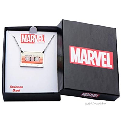 Women's Stainless Steel Marvel Guardians of the Galaxy Awesome Mix Vol. 1 Tape Pendant with Chain. Licensed Jewelry Box Included. Chain Size: 18 inch long