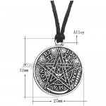 Ztuo Tetragrammaton Pentagram Pentacle Pendant Necklace Wiccan Pagan Jewelry For Women Men