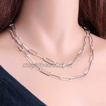 AchidistviQ Geometric Pendant Necklace Chain Necklace Statement Jewelry Gift for Women and Girls - Golden Single Layer