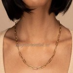 AchidistviQ Geometric Pendant Necklace Chain Necklace Statement Jewelry Gift for Women and Girls - Golden Single Layer