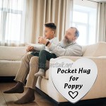 BLEOUK Grandpa Gift Pocket Token Gift Pocket Hug for Papa Pops Papaw Poppy Grumpy