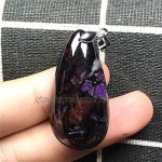 DUOVEKT Sugilite Pendant Silver Sterling Natural Royal Purple Sugilite Stone Jewelry for Women Men Crystal 38x19x10mm Beads South Africa Healing Gemstone AAAAA