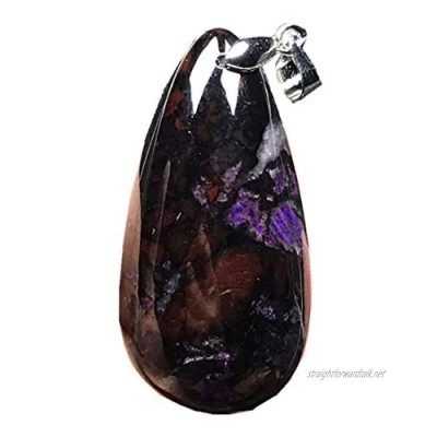 DUOVEKT Sugilite Pendant Silver Sterling Natural Royal Purple Sugilite Stone Jewelry for Women Men Crystal 38x19x10mm Beads South Africa Healing Gemstone AAAAA