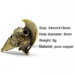 DUTUI Light Luxury Pure Copper Spartan Skull EDC Pendant Helmet Knife Pendant Car Keychain Outdoor Umbrella Rope Accessories 3PCS