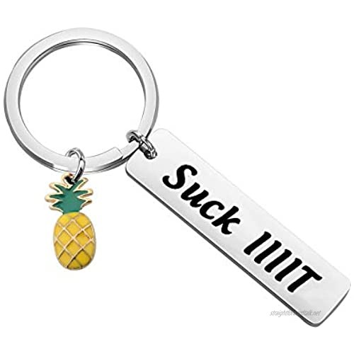 FAADBUK Psych Keychain Psych Pineapple Inspired Gift Suck IIIIt Psych TV Show Gift