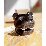 Jaguar Carved Natural Stone Obsidian Golden Mexican Tiger Stone Semi-Precious Stone Protective and Purifying Cat Pendant