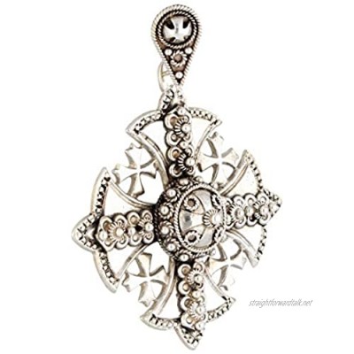 Jollys Jewellers Men's 900 Silver Jerusalem Amulet Pendant (53x58mm)