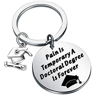 KUIYAI PHD Graduation Gift Pain is Temporary A Doctoral Degree is Forever Keychain Doctoral Graduation Gift