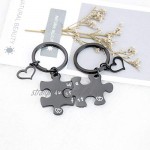 MYOSPARK We Just Fit Puzzle Piece Keychain Set Best Friend Keychain Couple Keychain His and Her Gift BFF Gift