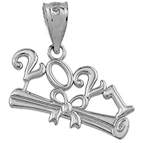 Polished 925 Sterling Silver 2021 Graduation Diploma Charm Pendant
