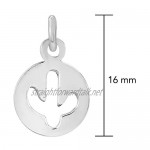 Resilient Mini Cactus Silhouette Round Tag .925 Sterling Silver Pendant Charm