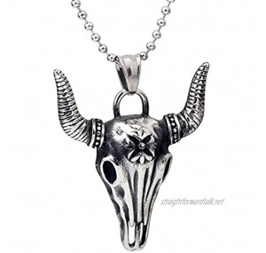 SUIWO Pendant Jewelry Chain Necklace Punk Unisex Necklace Jewelry Bull head stainless steel titanium steel necklace pendant domineering animal pendant jewelry