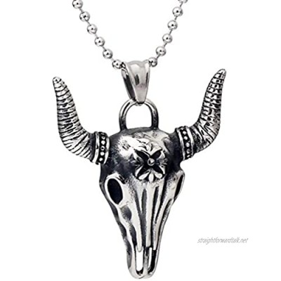 SUIWO Pendant Jewelry Chain Necklace Punk Unisex Necklace Jewelry Bull head stainless steel titanium steel necklace pendant domineering animal pendant jewelry