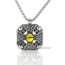 SUIWO Pendant Jewelry Chain Necklace Punk Unisex Necklace Jewelry Retro Devil's Eye Stainless Steel Pendant Necklace Titanium Steel Cast Necklace (Color : Yellow)
