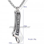 SUIWO Pendant Jewelry Chain Necklace Punk Unisex Necklace Jewelry Titanium steel wrench pendant stainless steel men's personality necklace jewelry