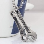 SUIWO Pendant Jewelry Chain Necklace Punk Unisex Necklace Jewelry Titanium steel wrench pendant stainless steel men's personality necklace jewelry