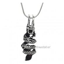 TreasureBay 925 Sterling Silver Dragon Pendant on Chain Necklace for Men and Women