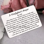 WSNANG Firefighter's Prayer Metal Wallet Insert Card Military Jewelry Gifts for Firefighter Hero Fireman Graduation Gift Thin Red Line Jewelry for Boyfriend Husband Dad Son