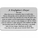 WSNANG Firefighter's Prayer Metal Wallet Insert Card Military Jewelry Gifts for Firefighter Hero Fireman Graduation Gift Thin Red Line Jewelry for Boyfriend Husband Dad Son