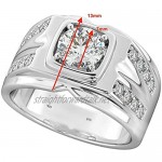 BestToHave-Mens Sterling Silver Cubic Zirconia Ring