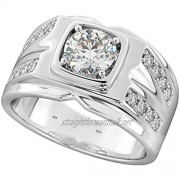 BestToHave-Mens Sterling Silver Cubic Zirconia Ring