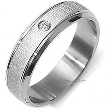 Gemini Groom CZ Diamond Anniversary Wedding Titanium Couple Ring Valentine's Day Gift for Men