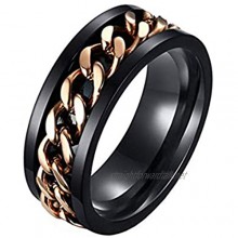 HIJONES Jewellery Mens European Style Rotatable Chain Stainless Steel Ring (Available in Sizes M - Z+2)