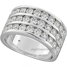 Mens Ring - 925 Sterling Silver Mens Cubic Zirconia Wedding Engagement Ring -10mm